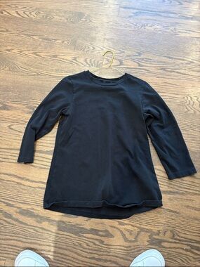 Girls' Black Long Sleeve Crewneck Top